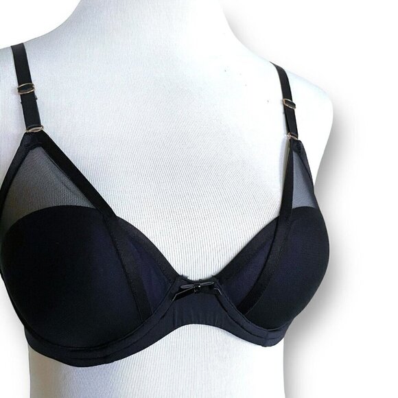 Skarlett Blue 32C Bait T-shirt Bra Black Mesh Paneled Underwire Padded 322142 - Picture 4 of 8
